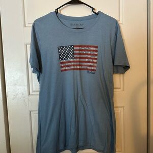 Ariat Womens Light Blue Flag Tee